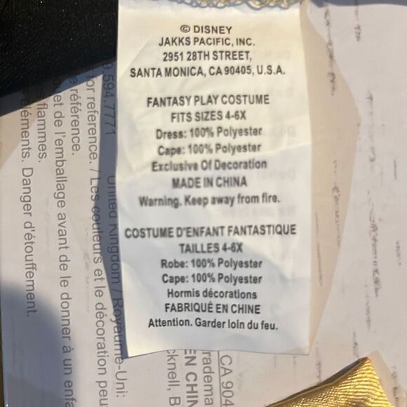 DISNEY FROZEN ANA COSTUME DRESS (4-6x) (NO ROBE) - Picture 4 of 4